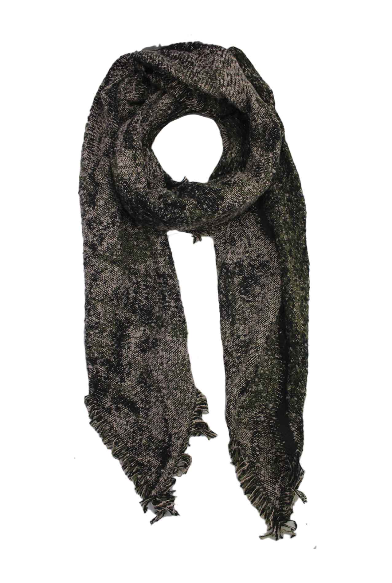 AB17140-129 High Quality Cotton Blend Scarf with Frayed Edges