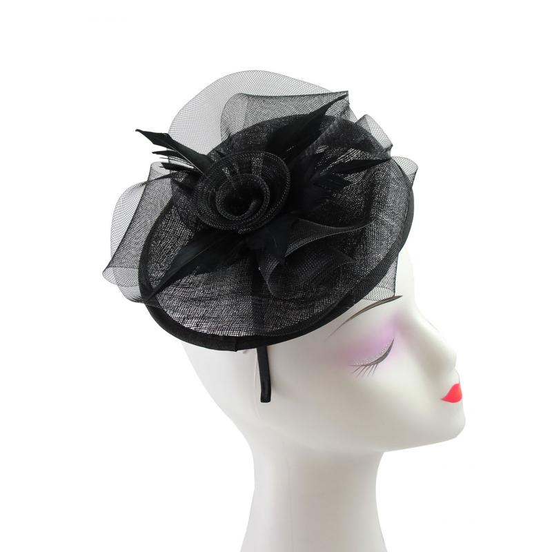 FT9014-018 Floral Sinamay Disc Fascinator