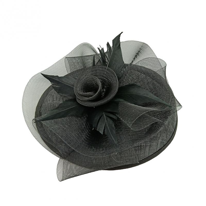 FT9014-018 Floral Sinamay Disc Fascinator