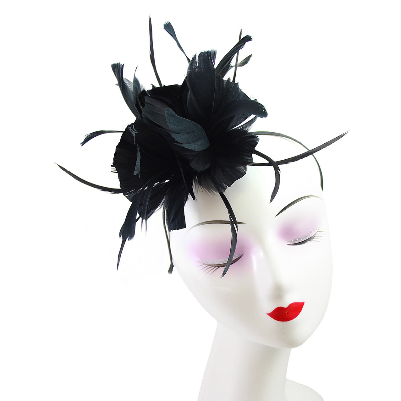 FT9138A Trimmed Feathers and Flowers Small Fascinator