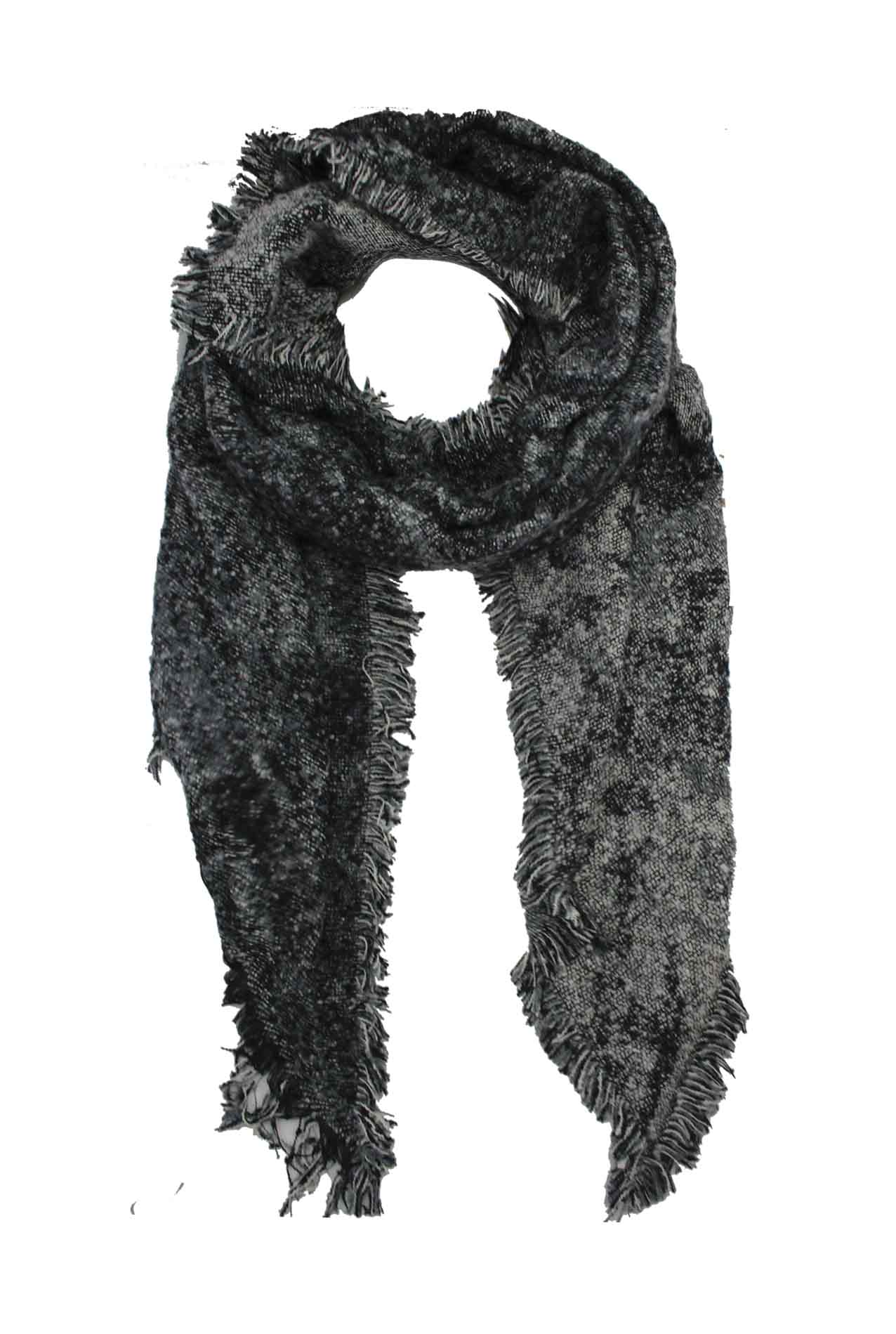 AB17140-129 High Quality Cotton Blend Scarf with Frayed Edges