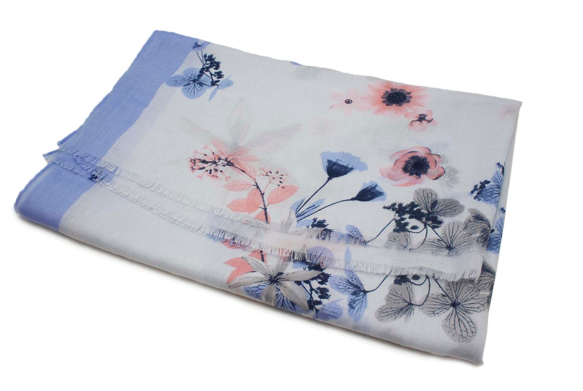 SF1995-019 Soft Print Floral Cotton Blend Scarf