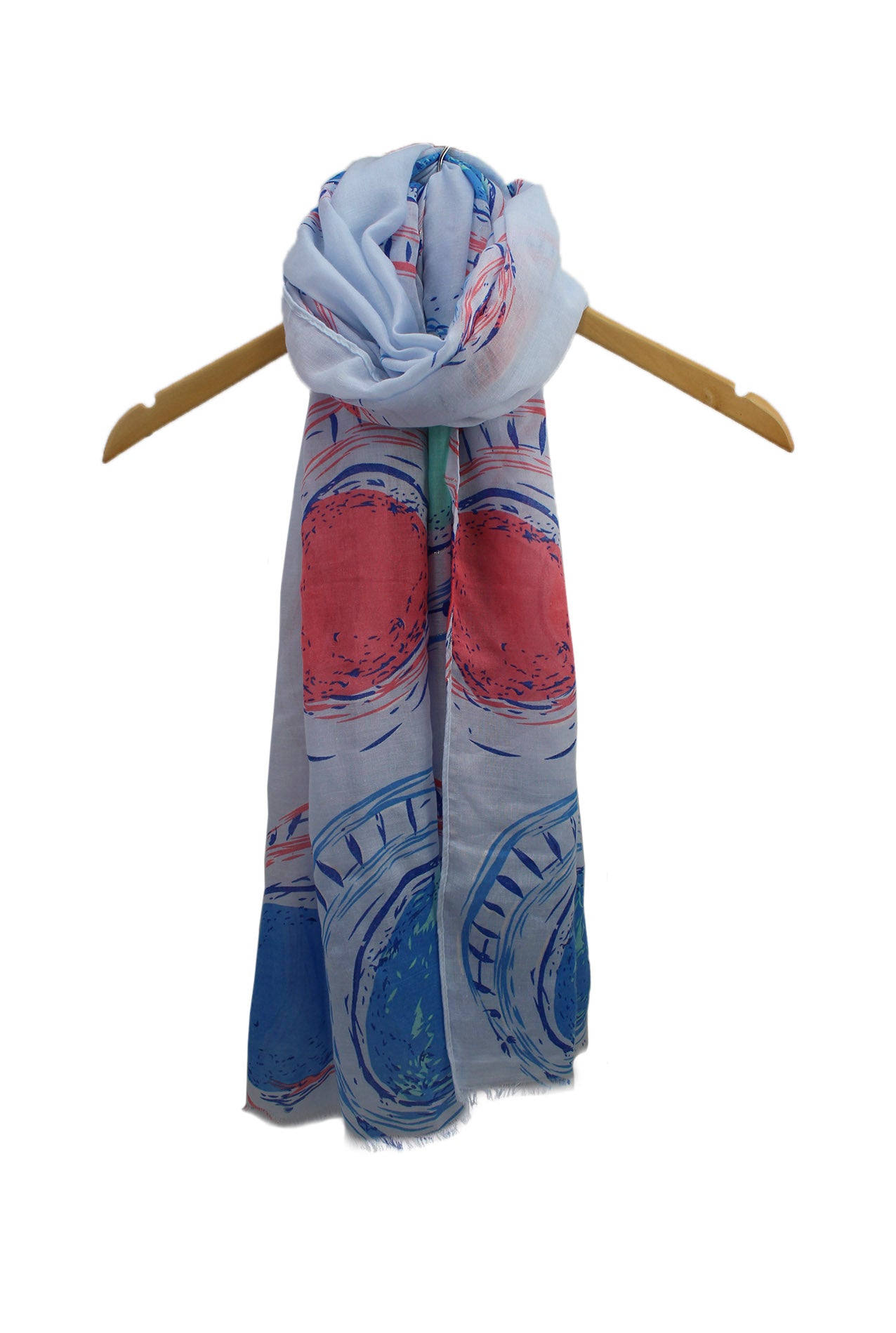 SF1995-013 Soft Printed Scarf with Sun Circle Pattern