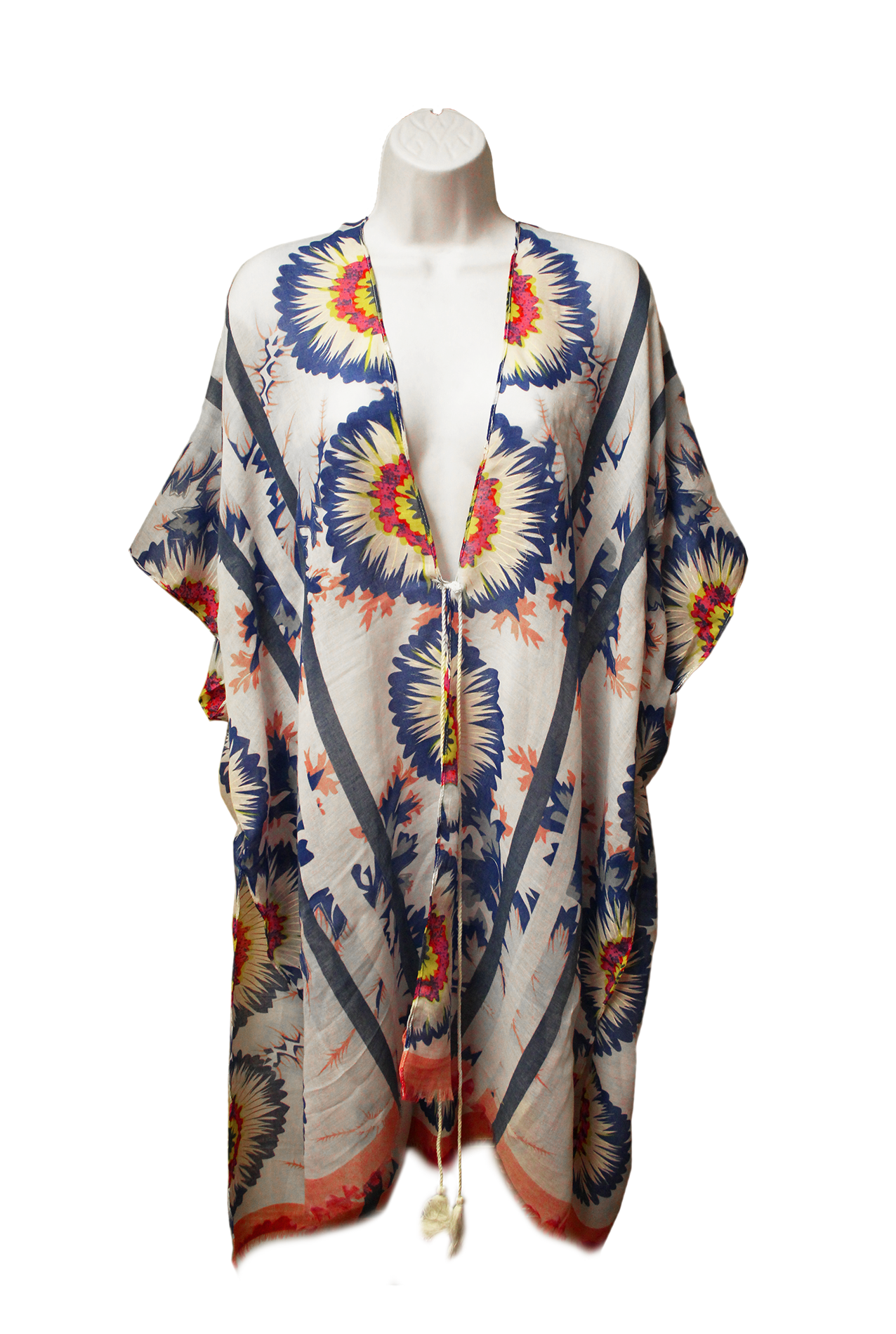 SF19140-046 Soft Print Sarong Dress with Sunflowers