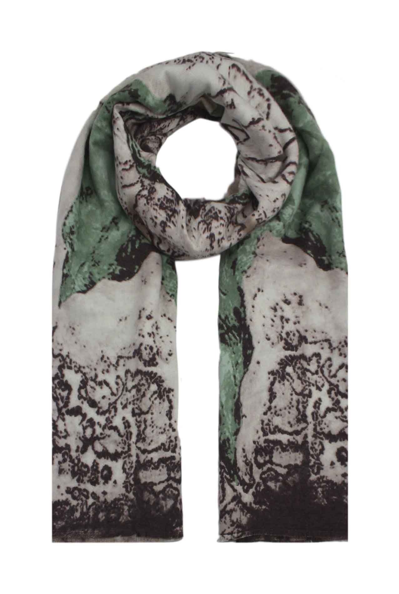 AB1715-149 Autumn Leaves Design Wool Blend Scarf