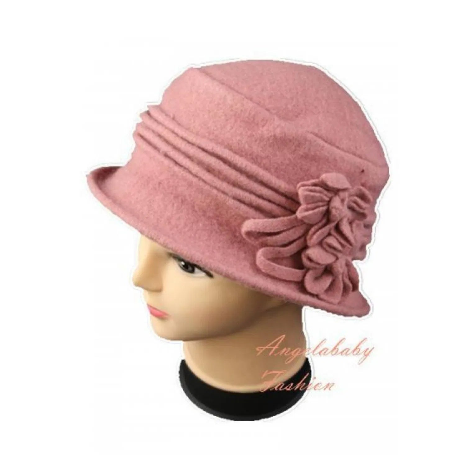 XH-14350-1 Wool Blend Cloche Hat with Flower Accent - Pack of 12