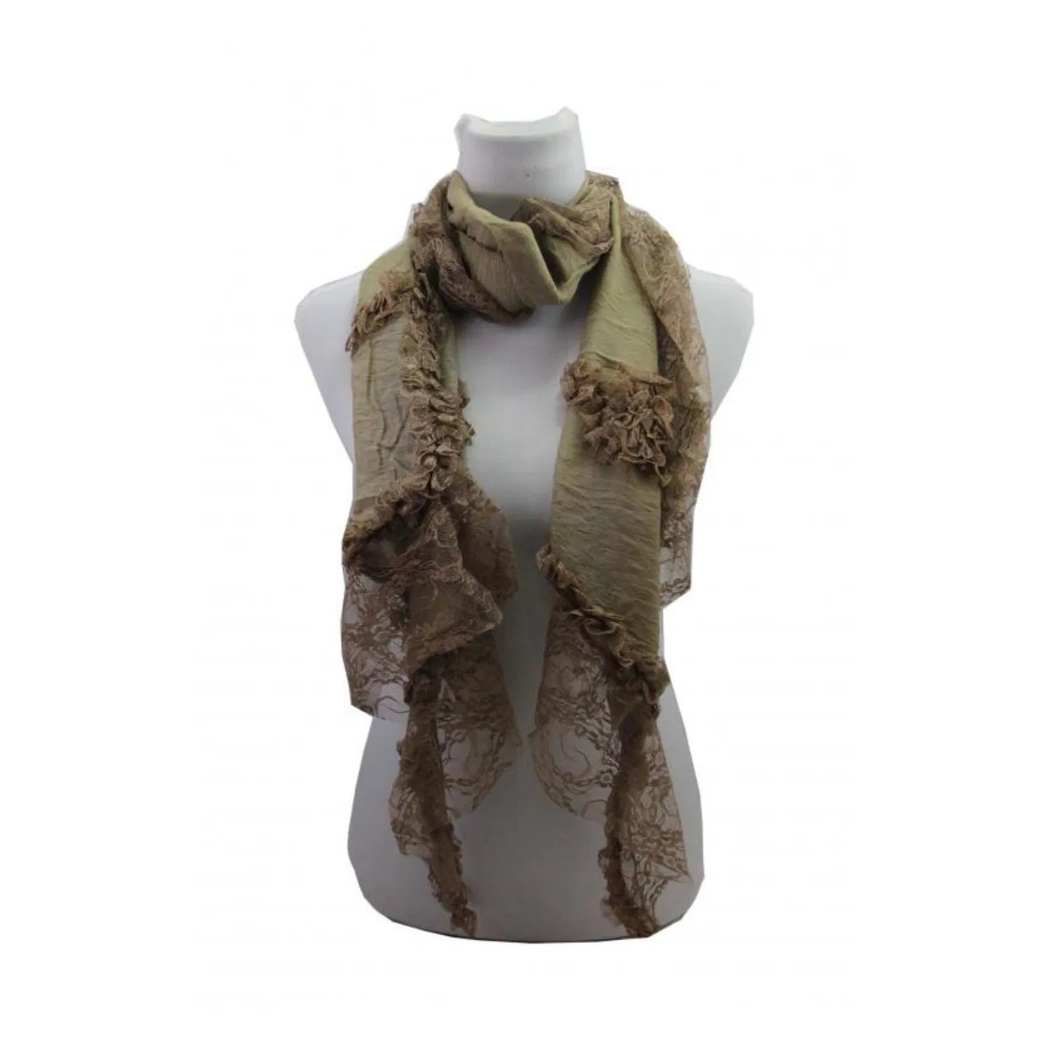 LYD196-6 Lace Waterfall Scarf with Crochet Triangular Ends – A & B ...