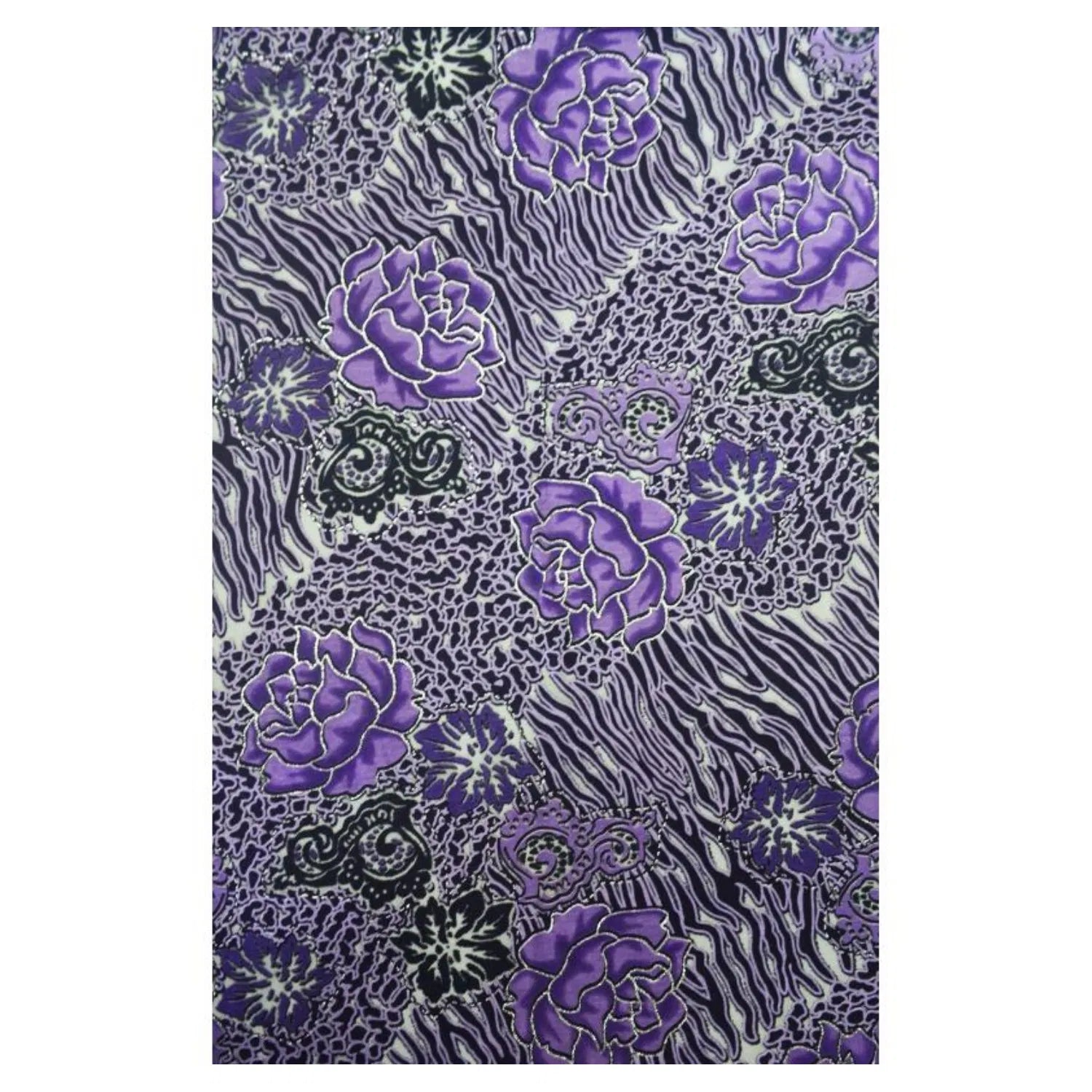 AB1688-1 Floral Fashion Scarf with Glitter Trimmings