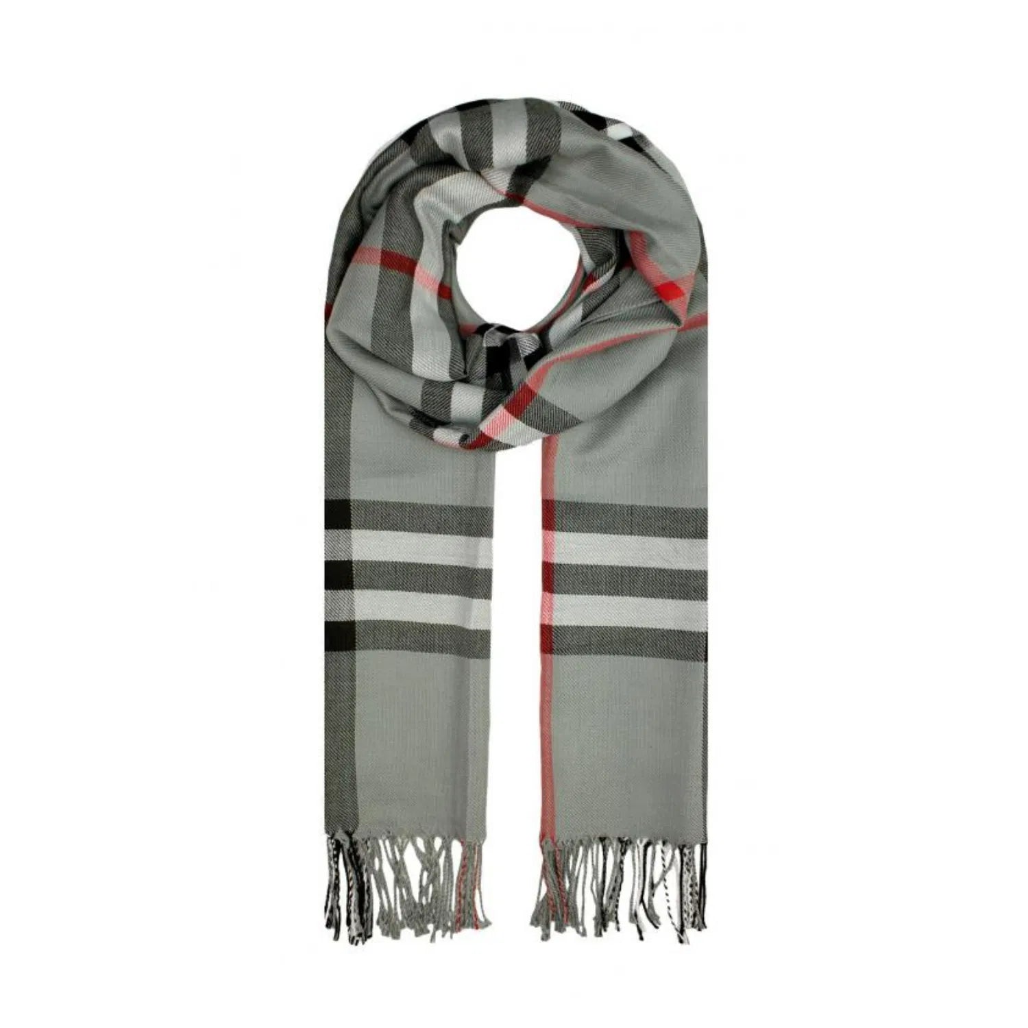 AB1773-121 Classic Tartan Print Scarf with Tassels