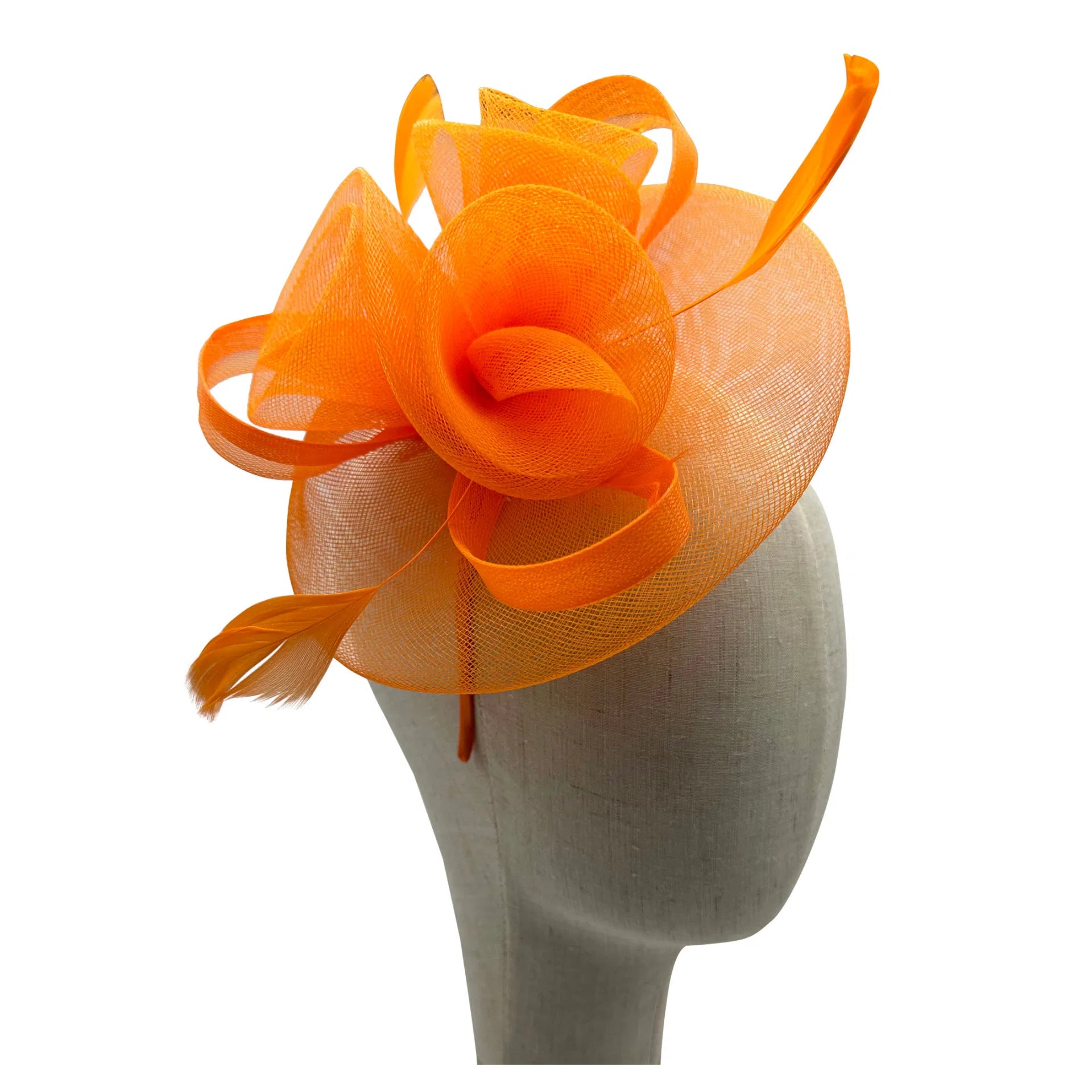 MX1748-2 Gauze Triple-Flower Fascinator with A Wide Base