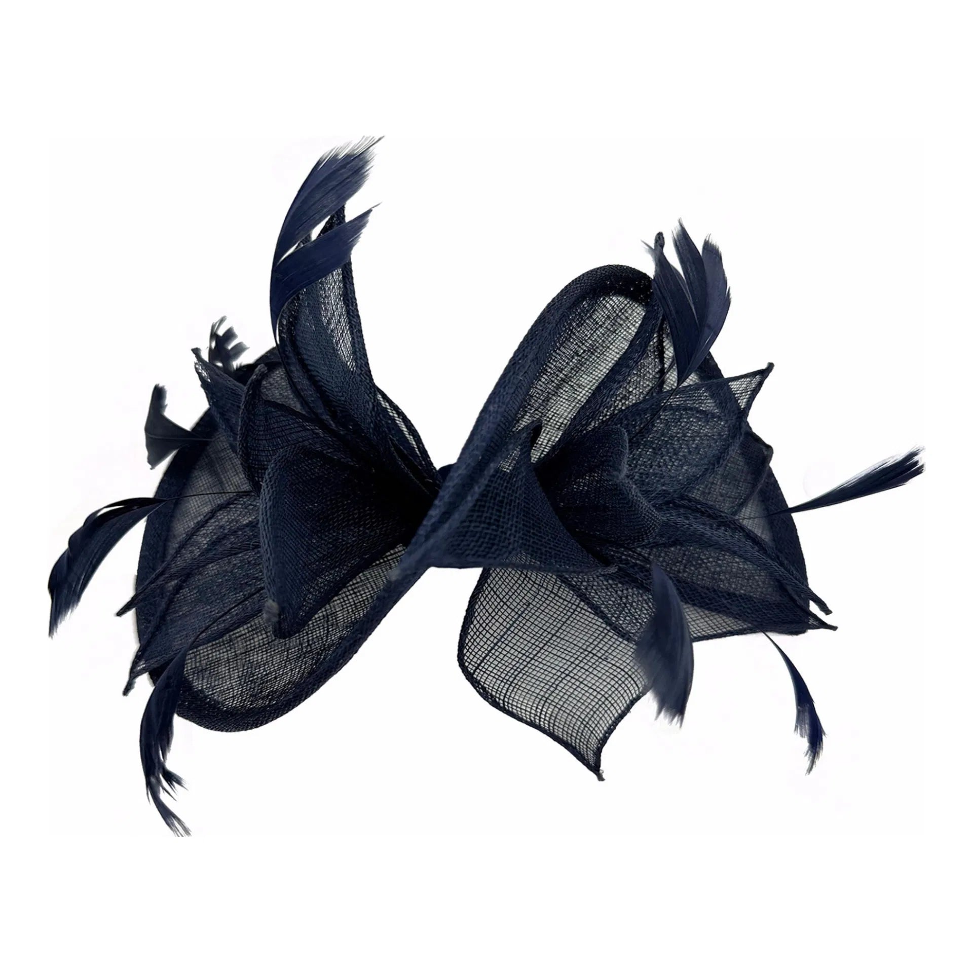 FT4240 Asymmetric Twisted Shaped Flowers and Feathers Burst Fascinator