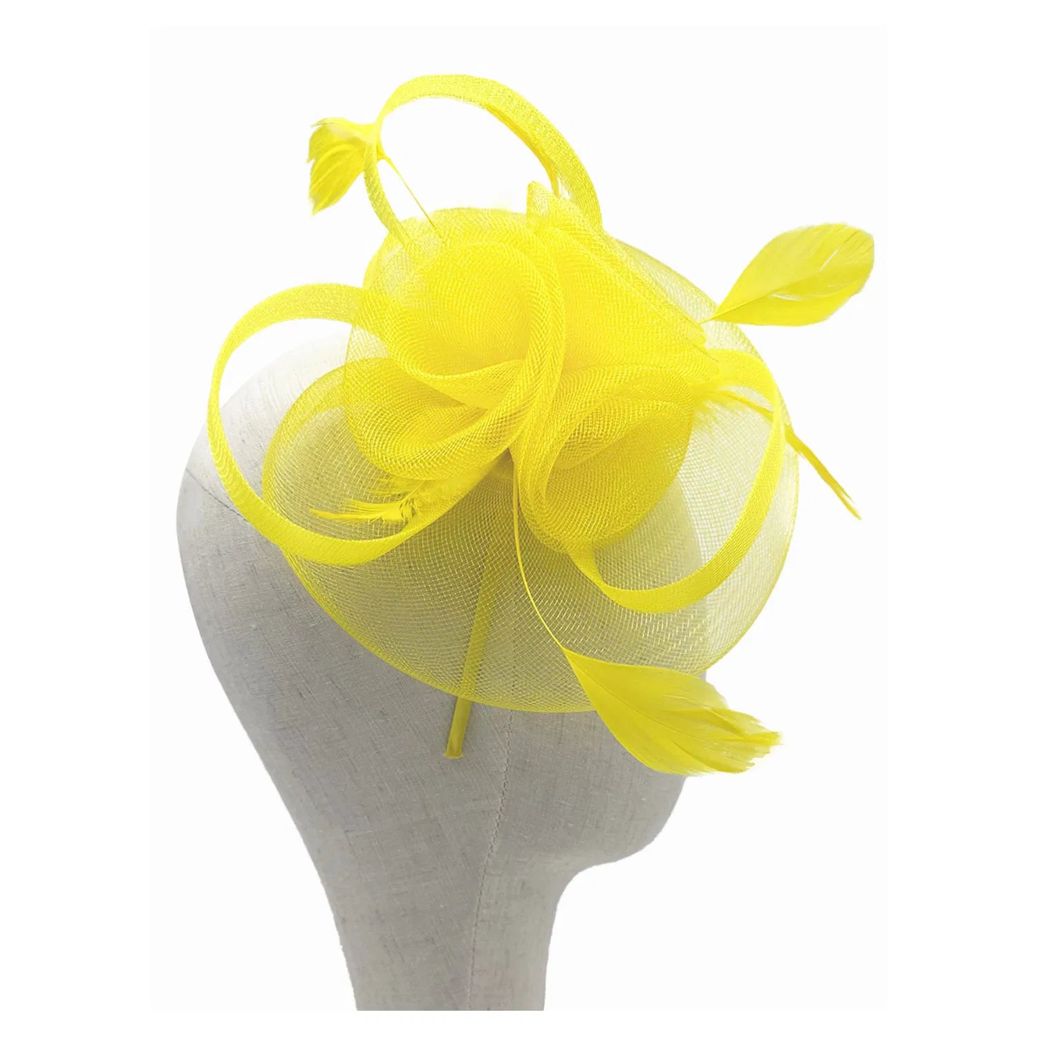 MX1748-2 Gauze Triple-Flower Fascinator with A Wide Base