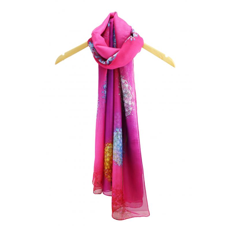 SF1911-059 Floral Explosion Silk Mix Soft Scarf