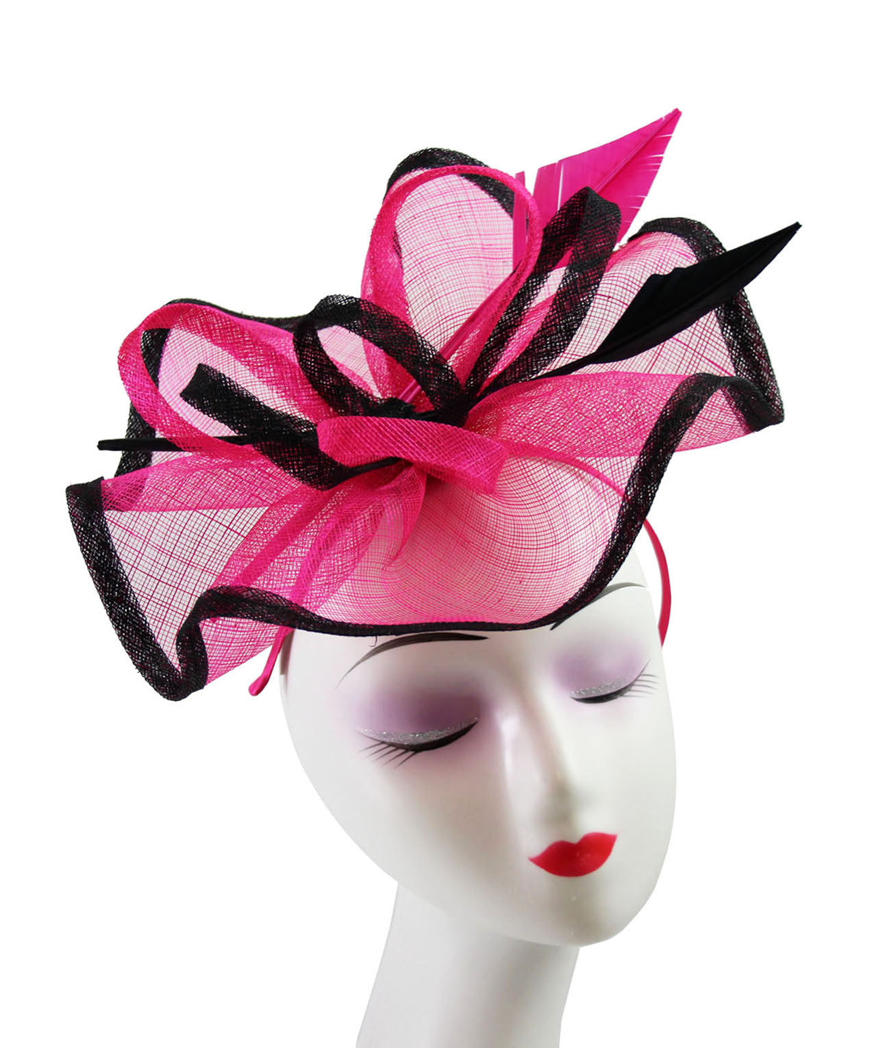 FT9022-013 Floating Edge Sinamay Fascinator with Contrast Colour