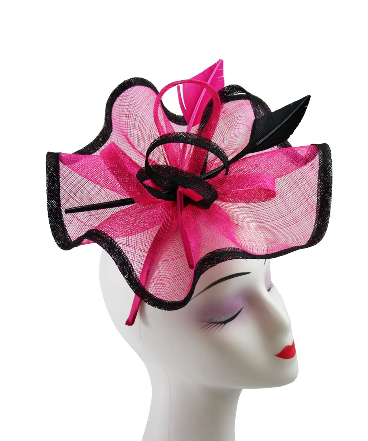 FT9022-013 Floating Edge Sinamay Fascinator with Contrast Colour