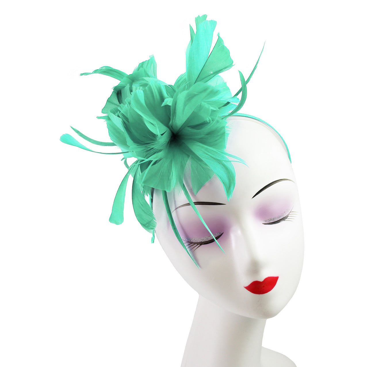 FT9138A Trimmed Feathers and Flowers Small Fascinator