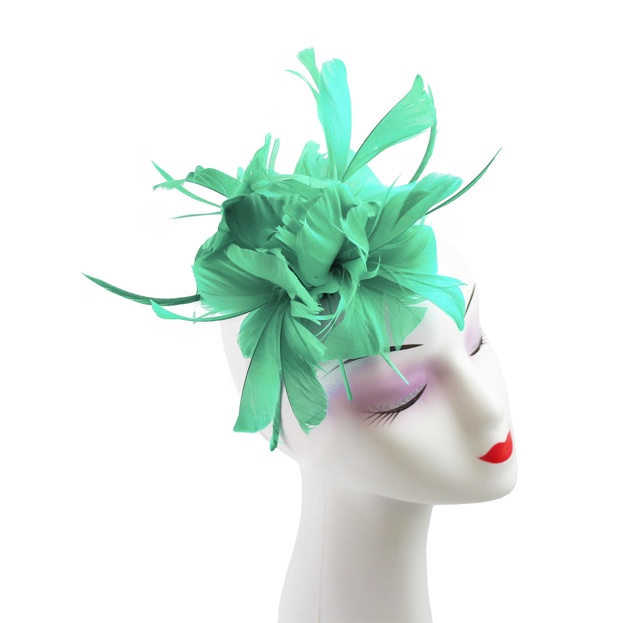 FT9138A Trimmed Feathers and Flowers Small Fascinator