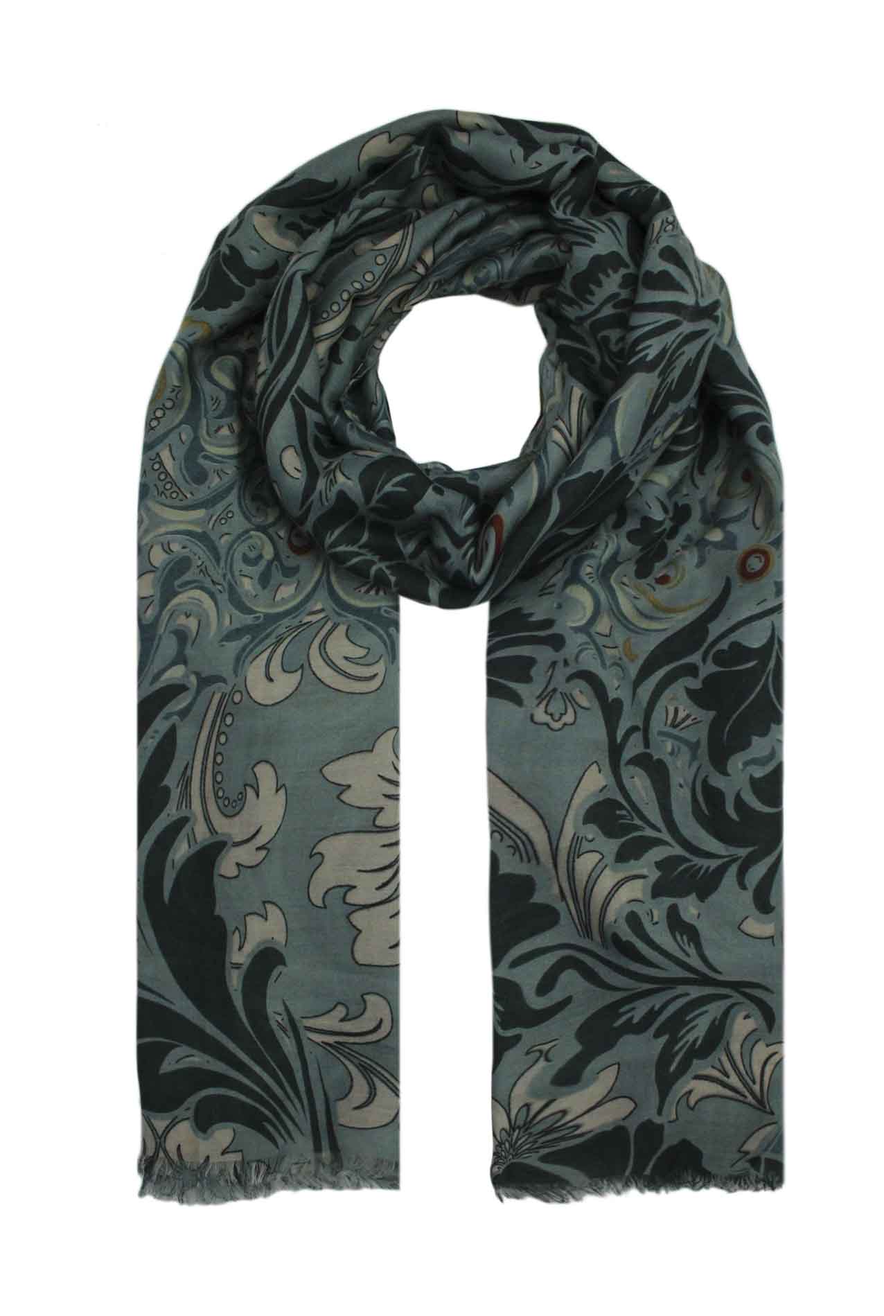 AB1792-147 Floral Design Cotton Blend Scarf