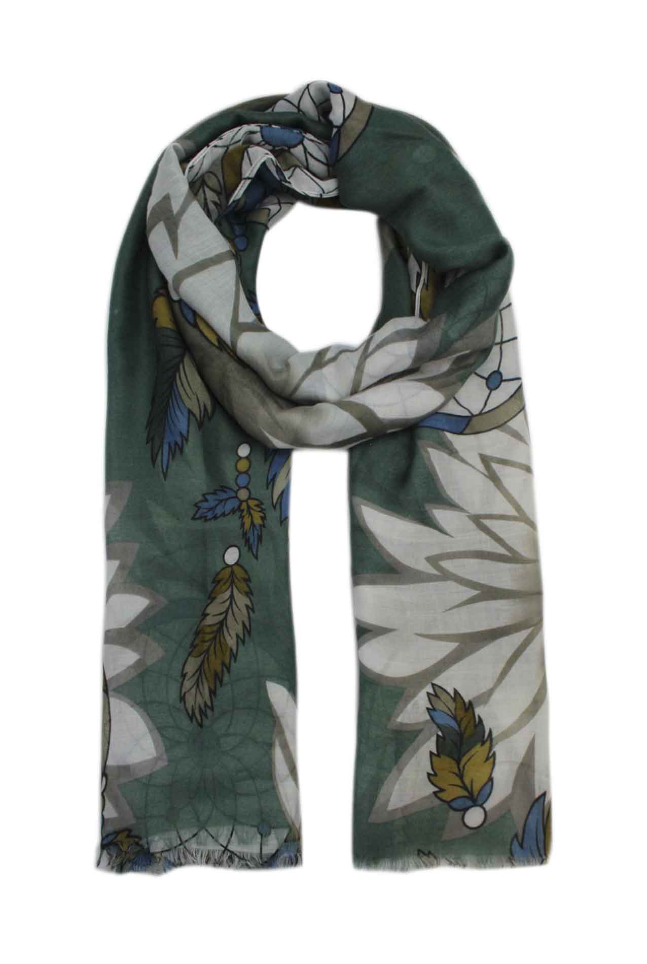 AB1792-148 Cotton Blend Floral Pattern Scarf