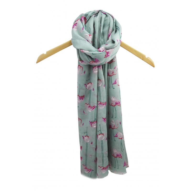 SF1911-051 Flamingo Glitter Print Scarf