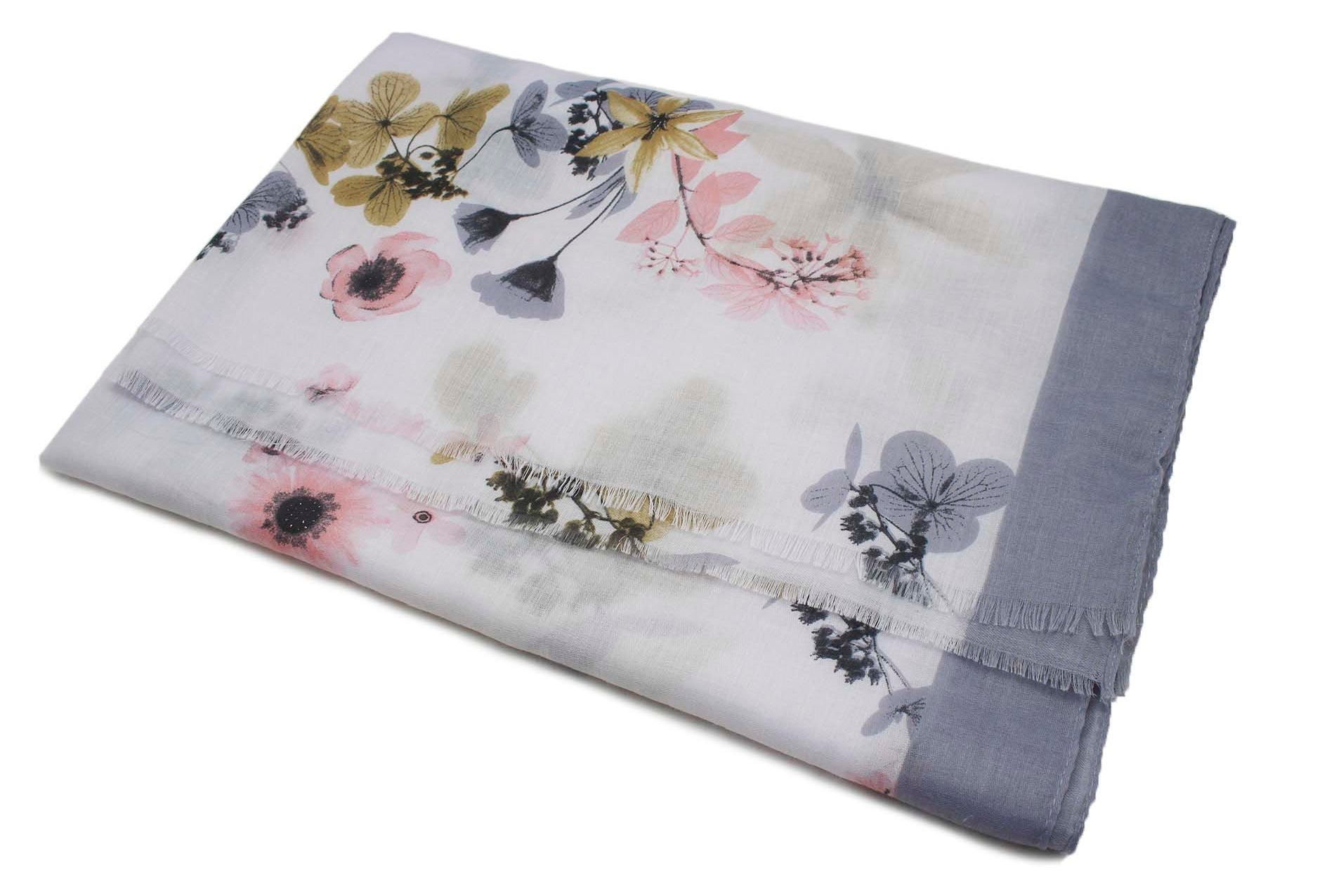 SF1995-019 Soft Print Floral Cotton Blend Scarf