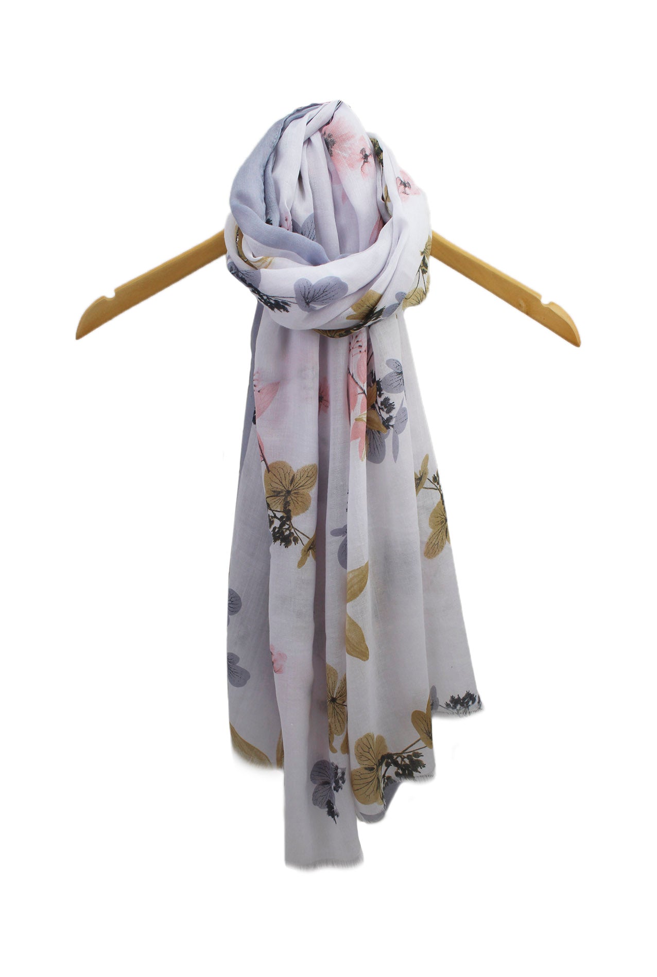 SF1995-019 Soft Print Floral Cotton Blend Scarf