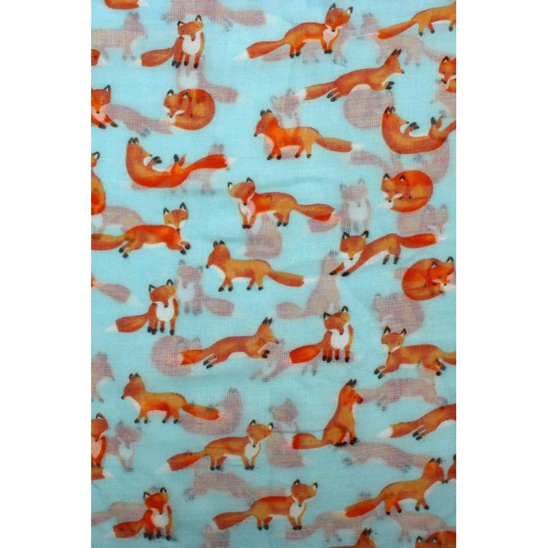 AB1850-334 Small Fox Print Viscose Scarf