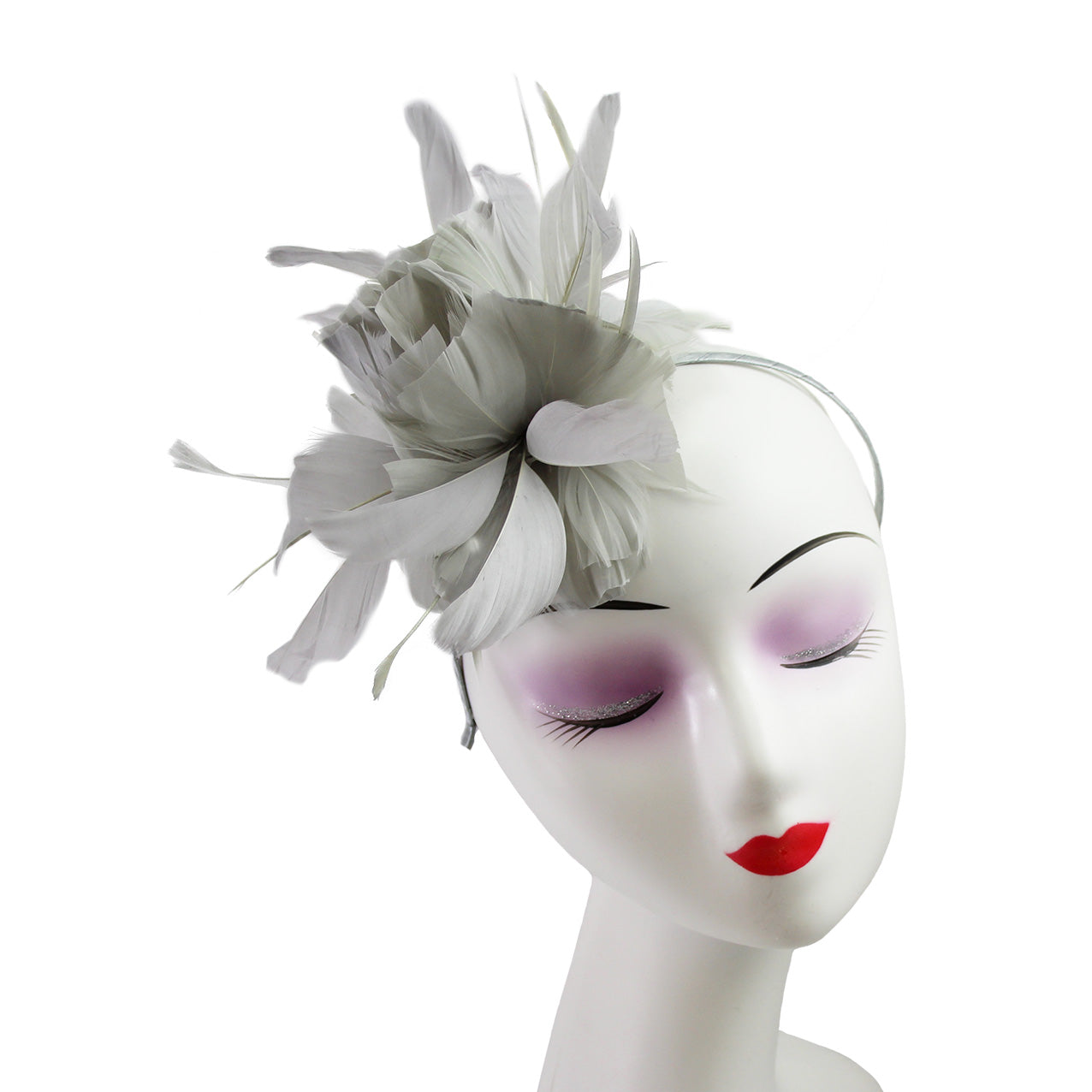 FT9138A Trimmed Feathers and Flowers Small Fascinator