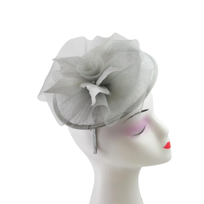 FT9014-018 Floral Sinamay Disc Fascinator