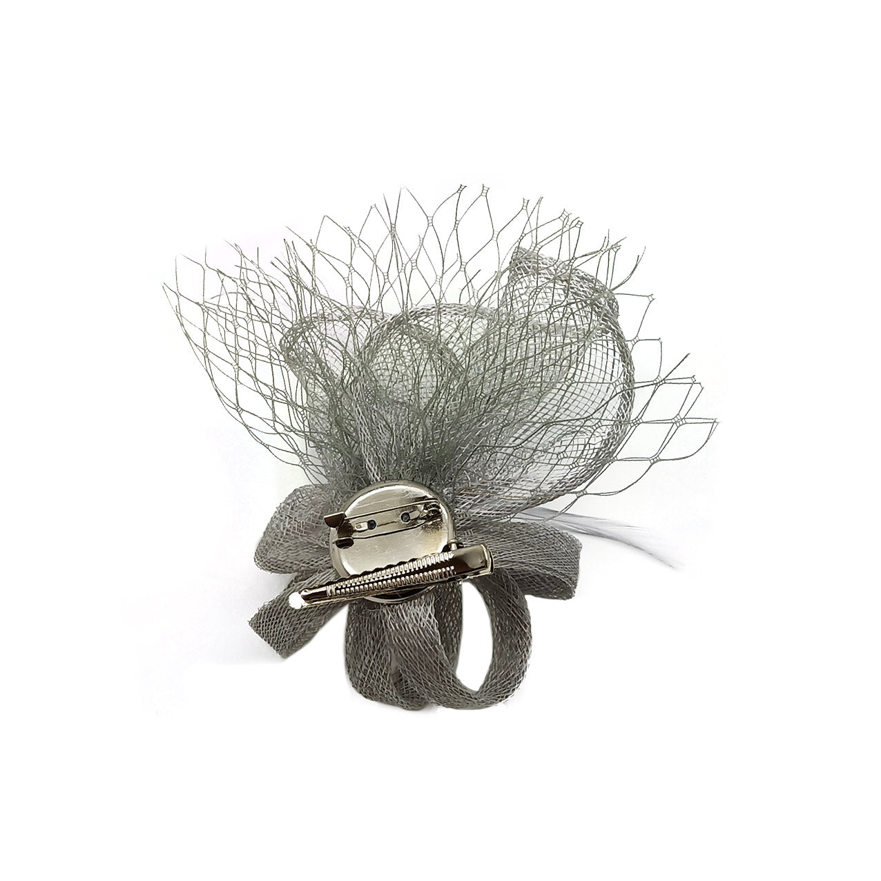 FT9075-012 Sinamay Wavy Fascinator with Loops and Mesh