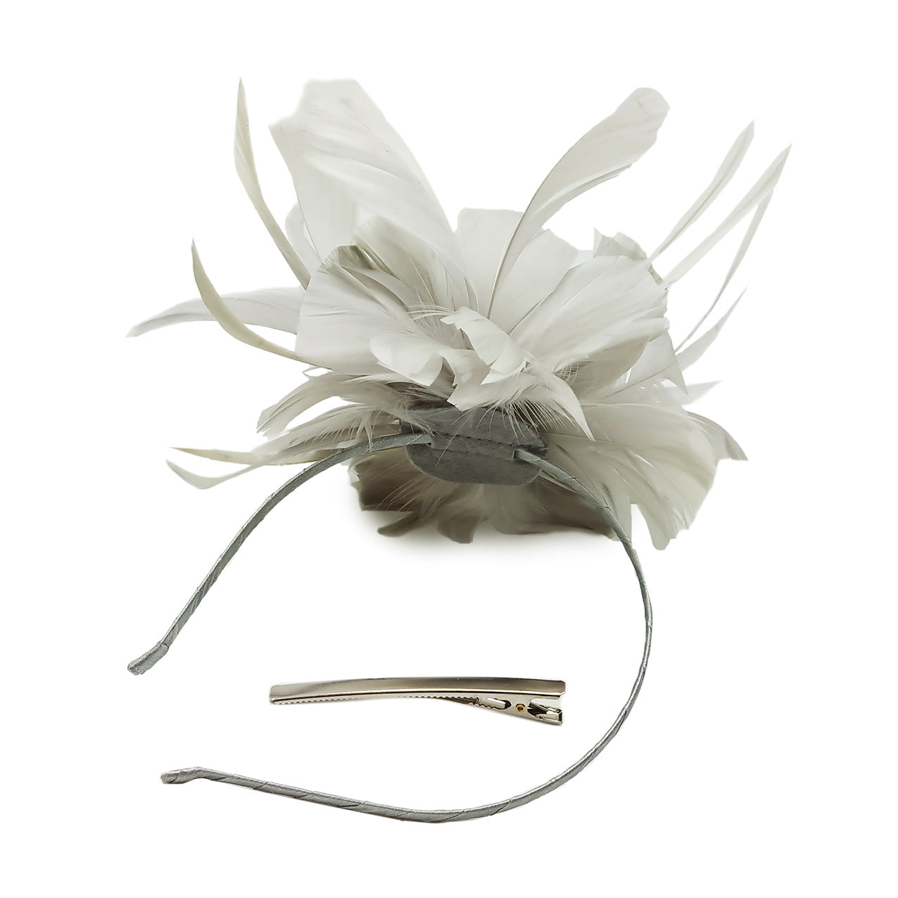 FT9138A Trimmed Feathers and Flowers Small Fascinator