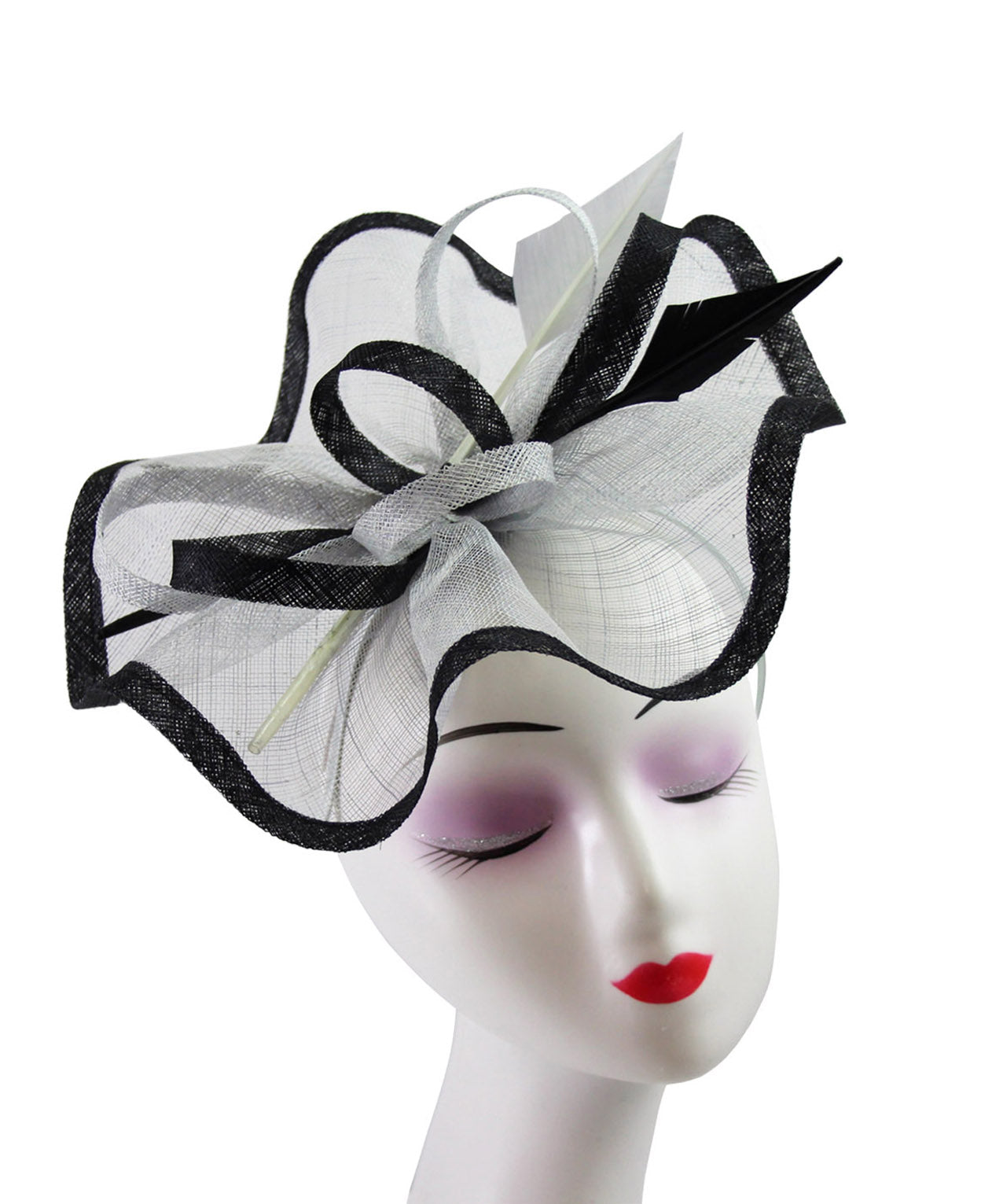 FT9022-013 Floating Edge Sinamay Fascinator with Contrast Colour