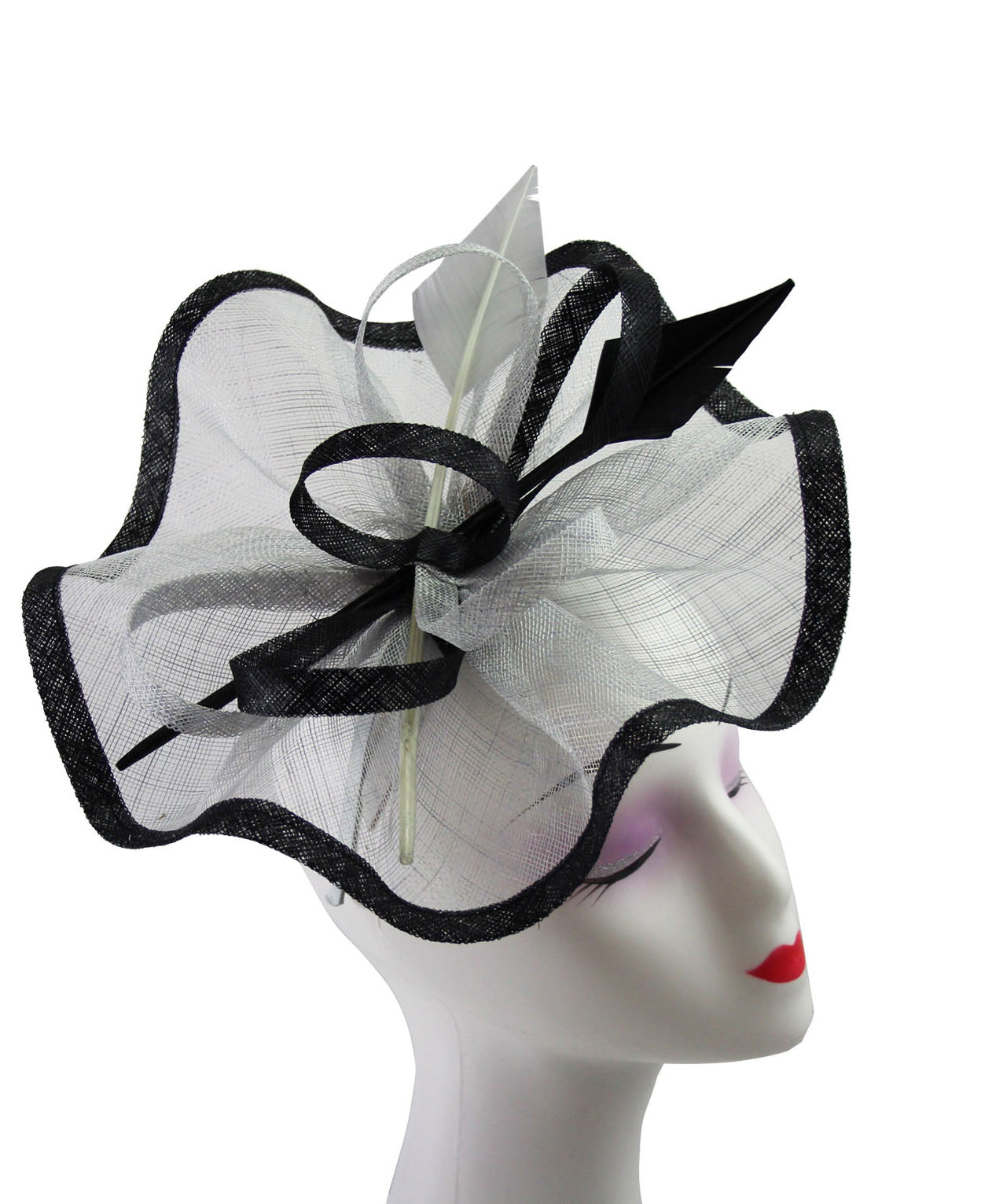 FT9022-013 Floating Edge Sinamay Fascinator with Contrast Colour