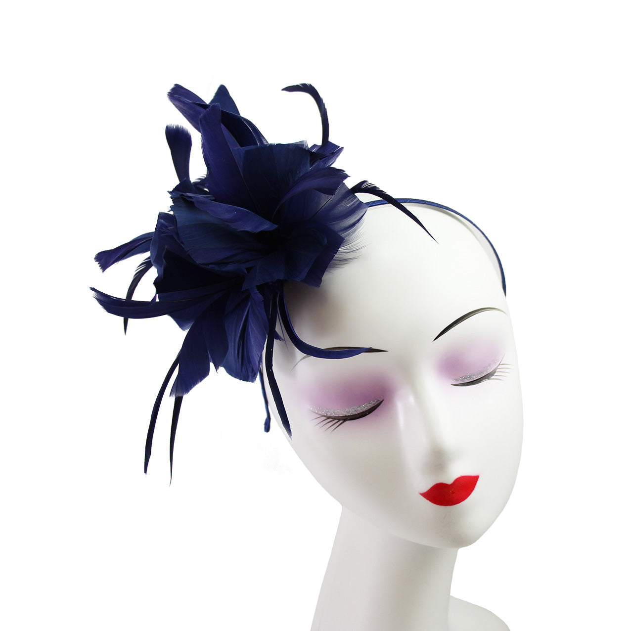 FT9138A Trimmed Feathers and Flowers Small Fascinator