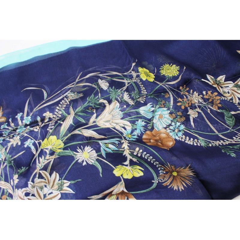 SF1911-052 Floral Splash Scarf with Coloured Boarder