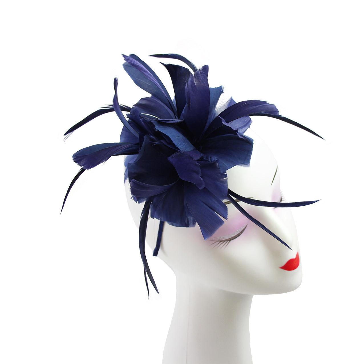 FT9138A Trimmed Feathers and Flowers Small Fascinator