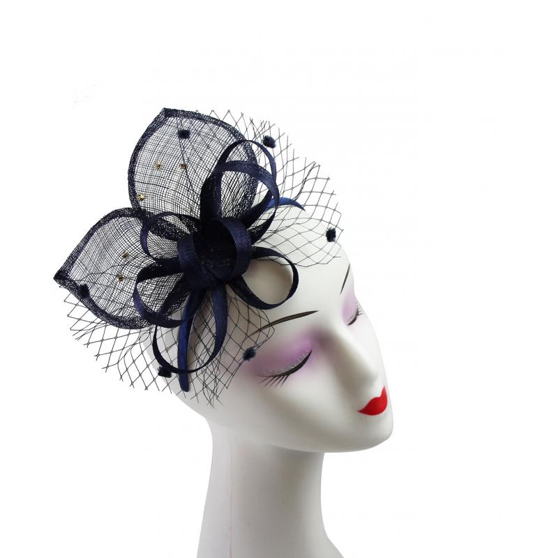 FT9012-026 Floral Fascinator with Net