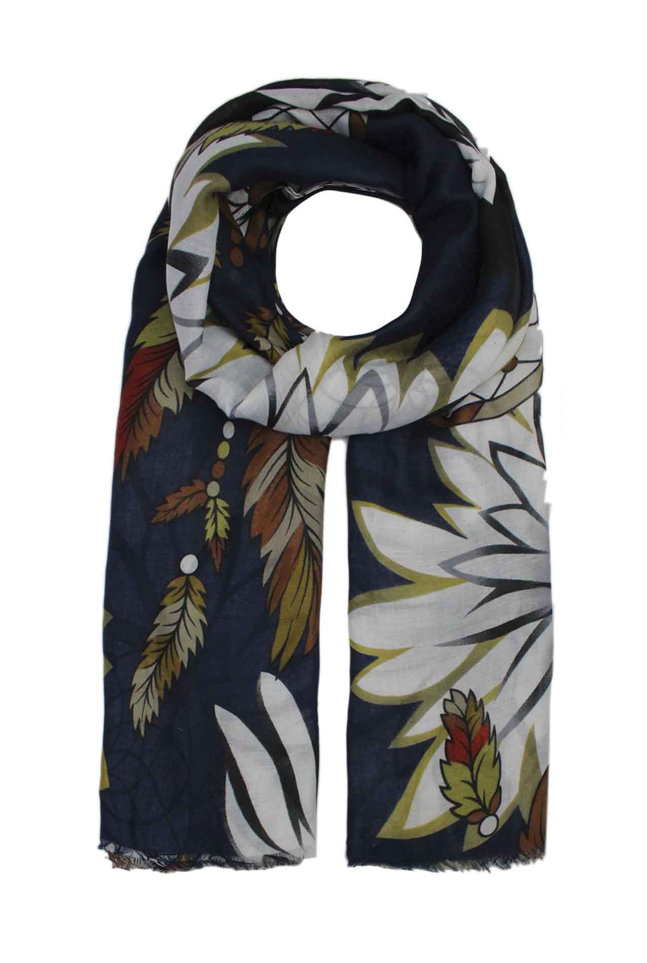 AB1792-148 Cotton Blend Floral Pattern Scarf