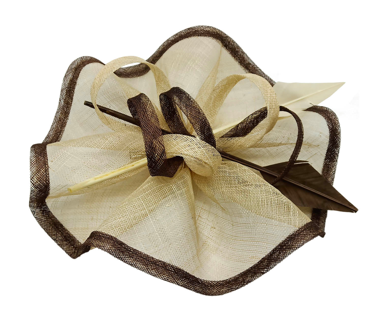 FT9022-013 Floating Edge Sinamay Fascinator with Contrast Colour