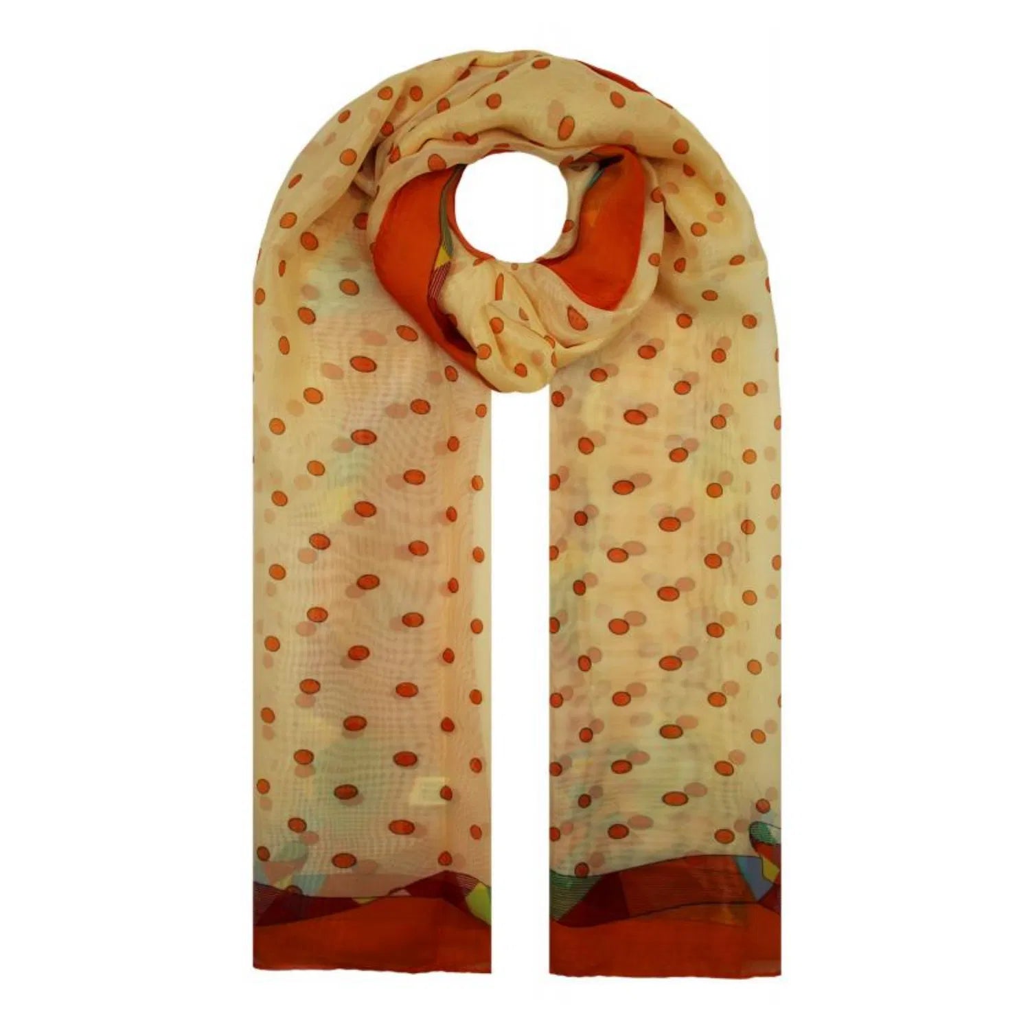 SF2033-202 Polka Dots Print Chiffon Scarf