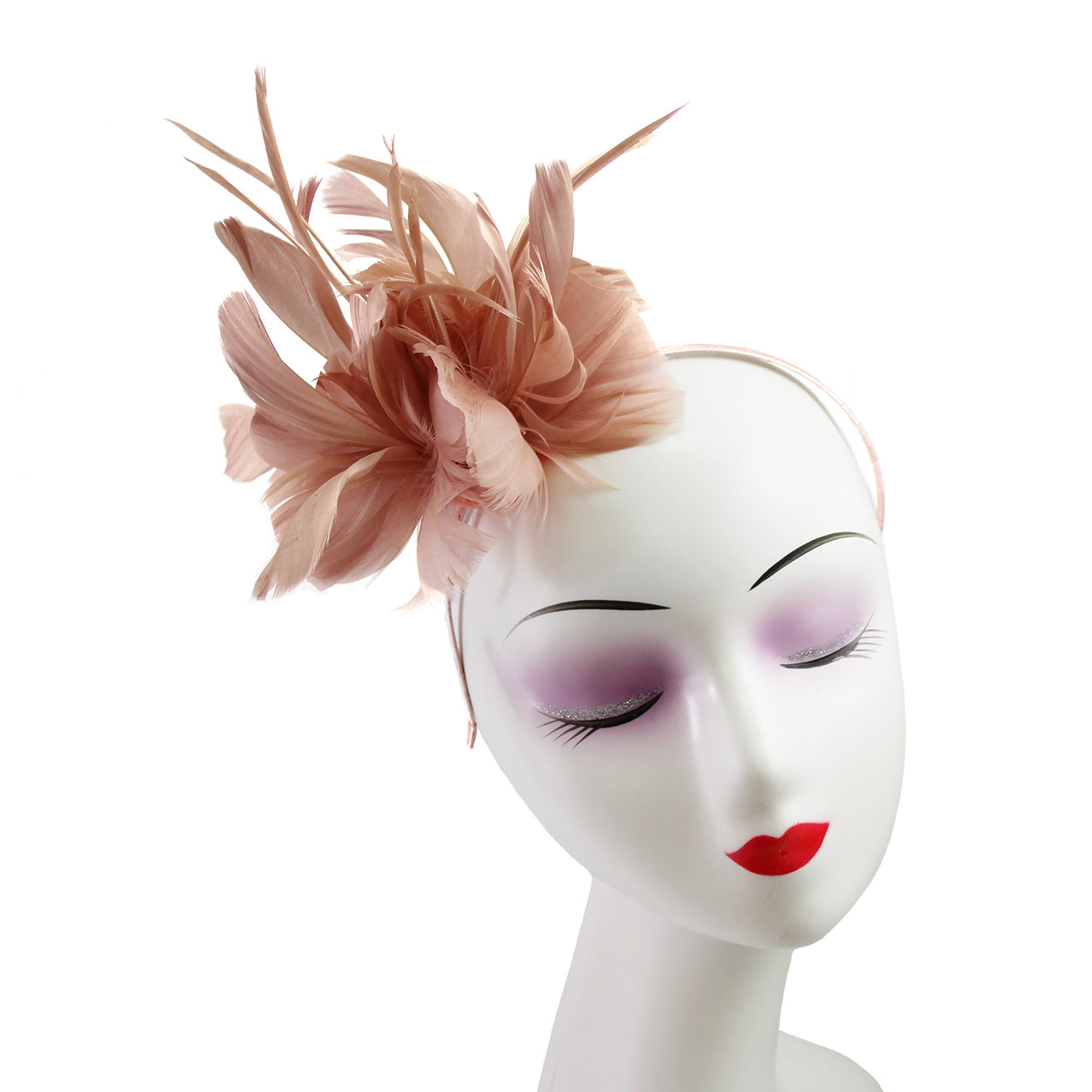 FT9138A Trimmed Feathers and Flowers Small Fascinator