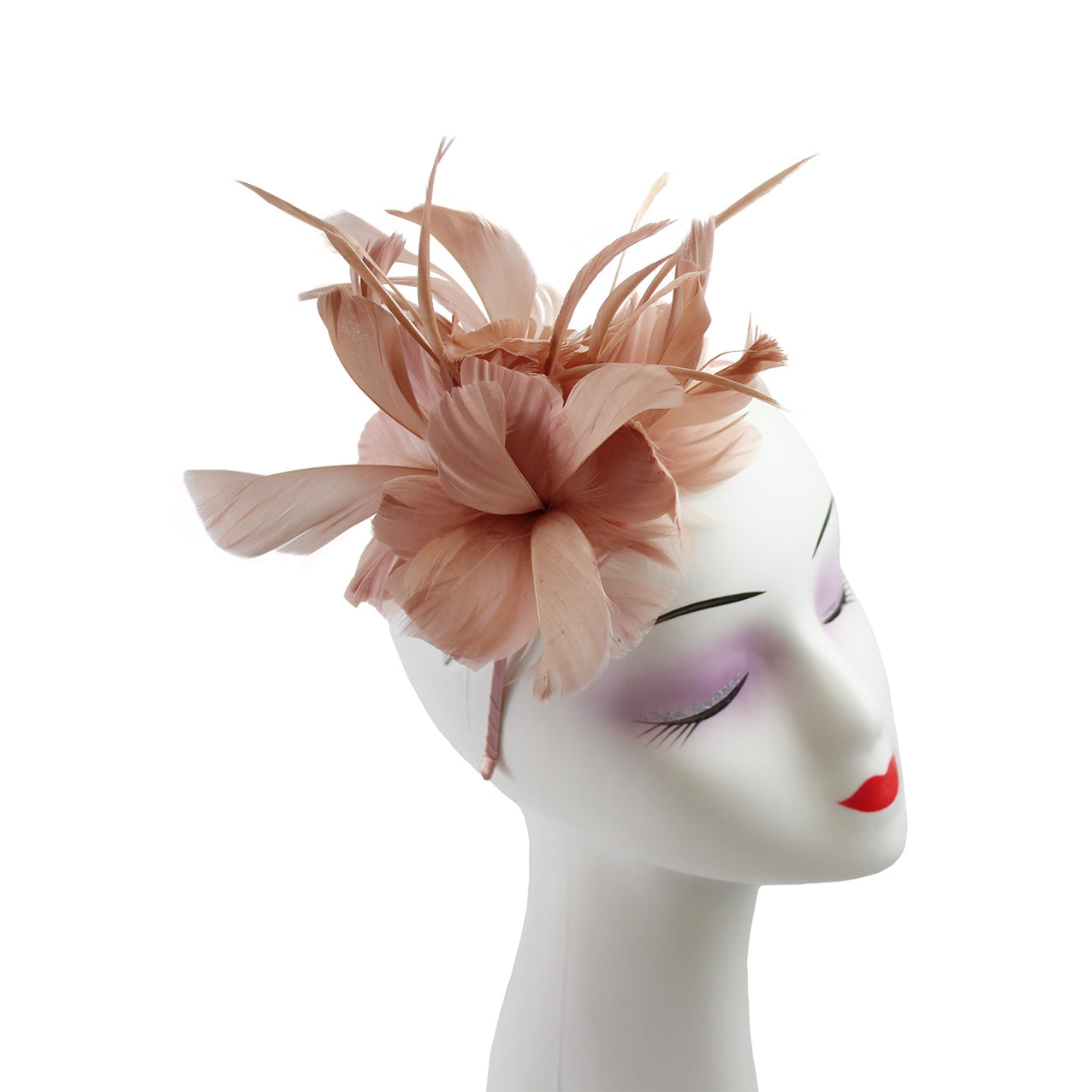 FT9138A Trimmed Feathers and Flowers Small Fascinator