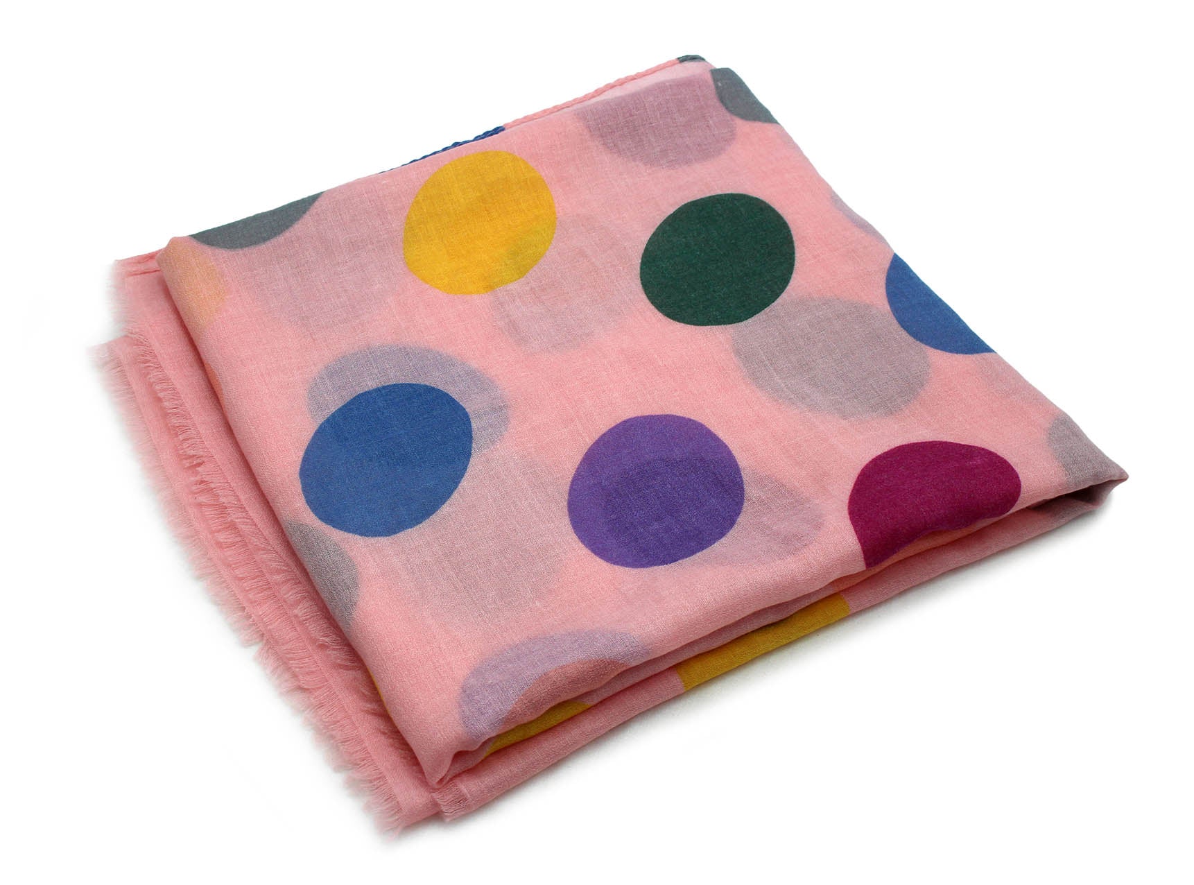 SF1995-015 Cotton Blend Scarf with Large Polka-Dot Print