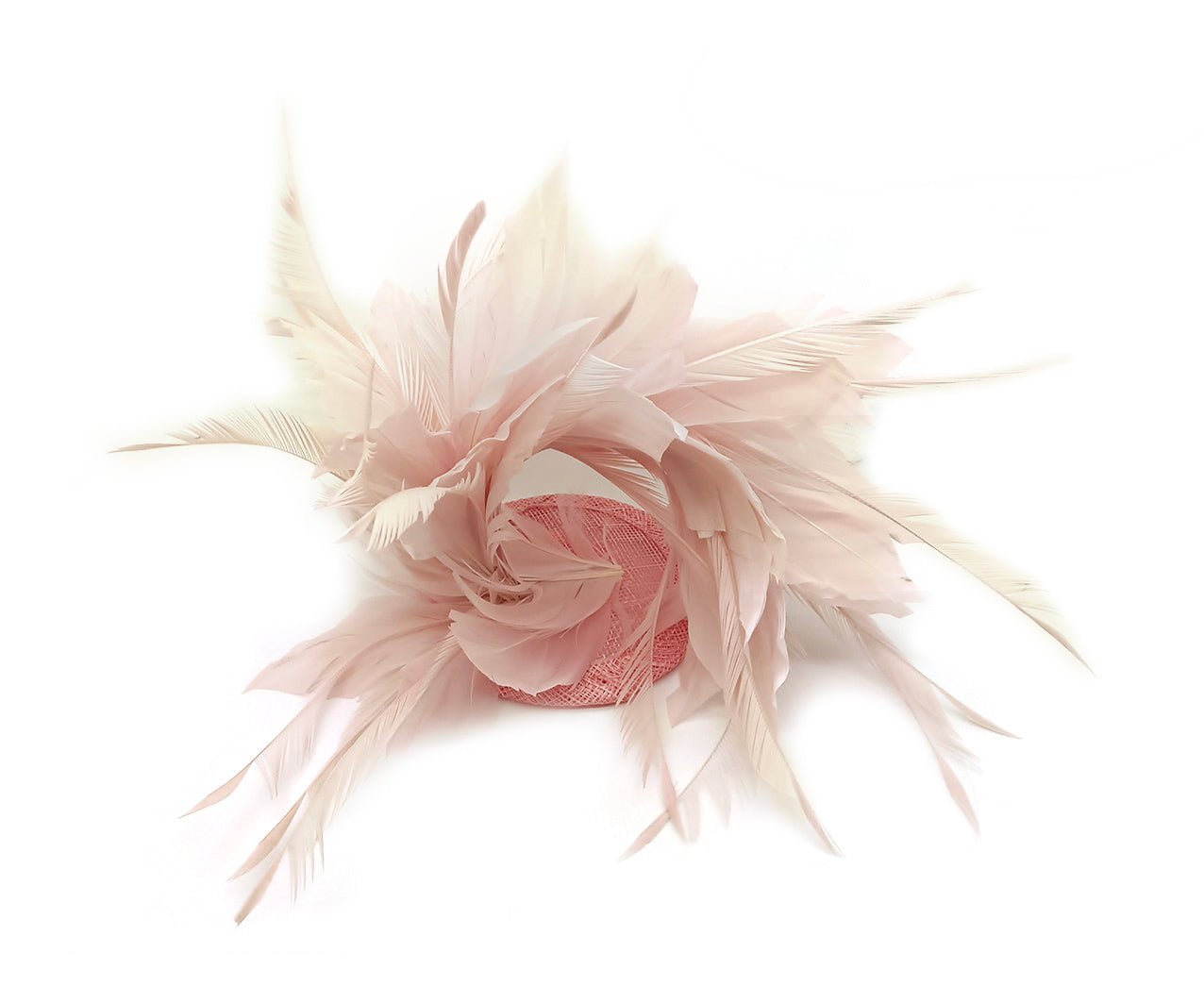 FT9022-008 Disc Fascinator with large and Bendable Feather Flower