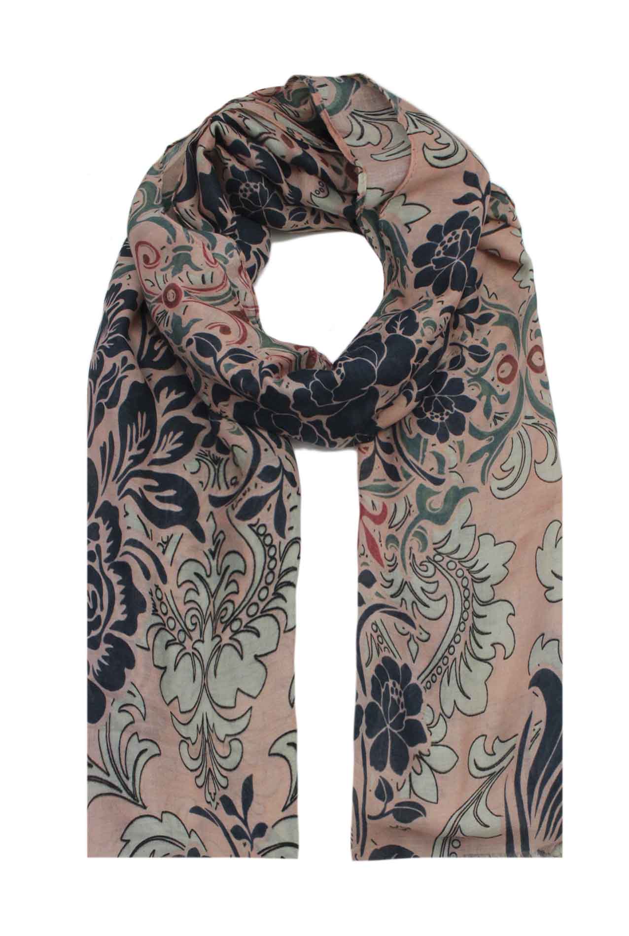 AB1792-147 Floral Design Cotton Blend Scarf