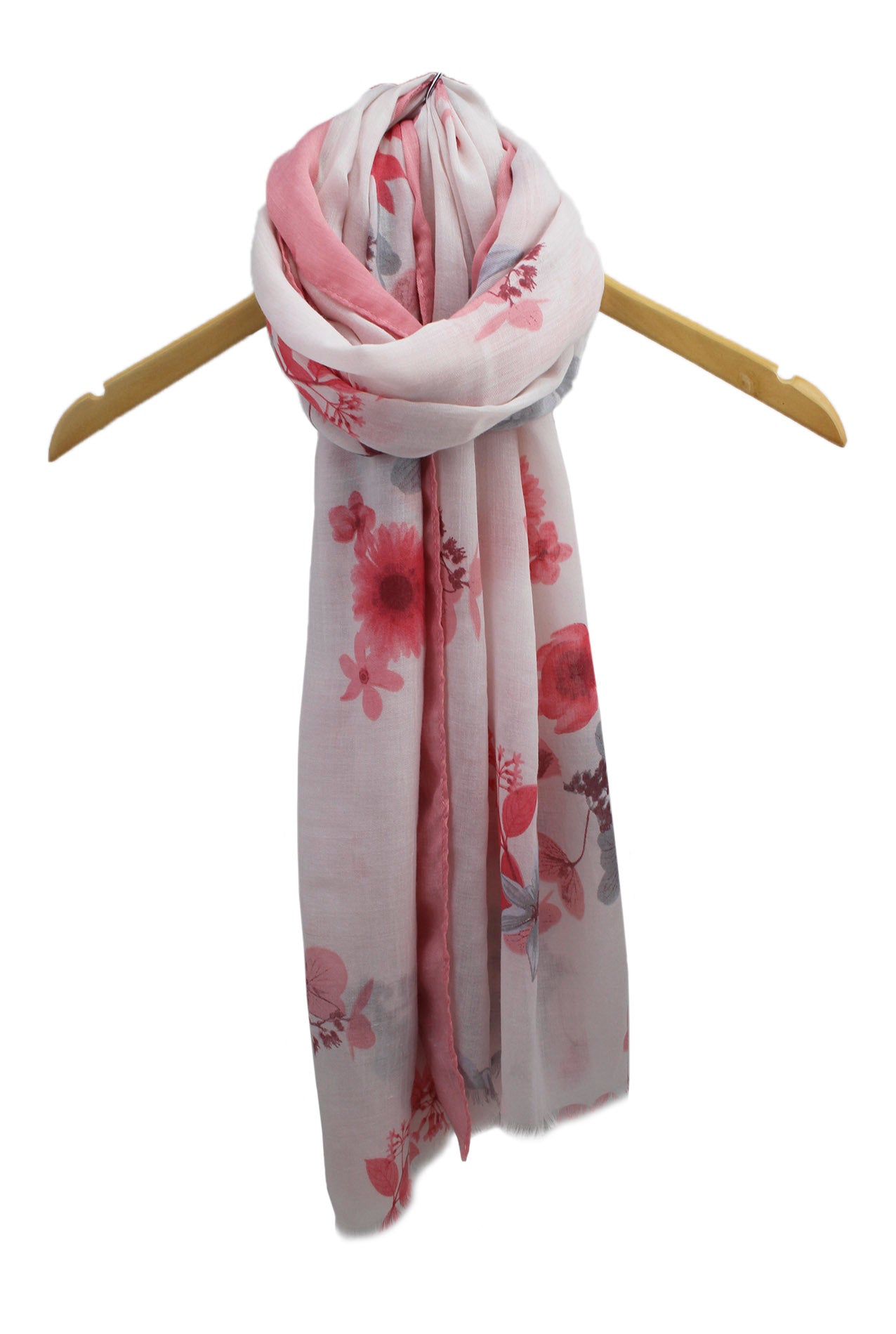 SF1995-019 Soft Print Floral Cotton Blend Scarf