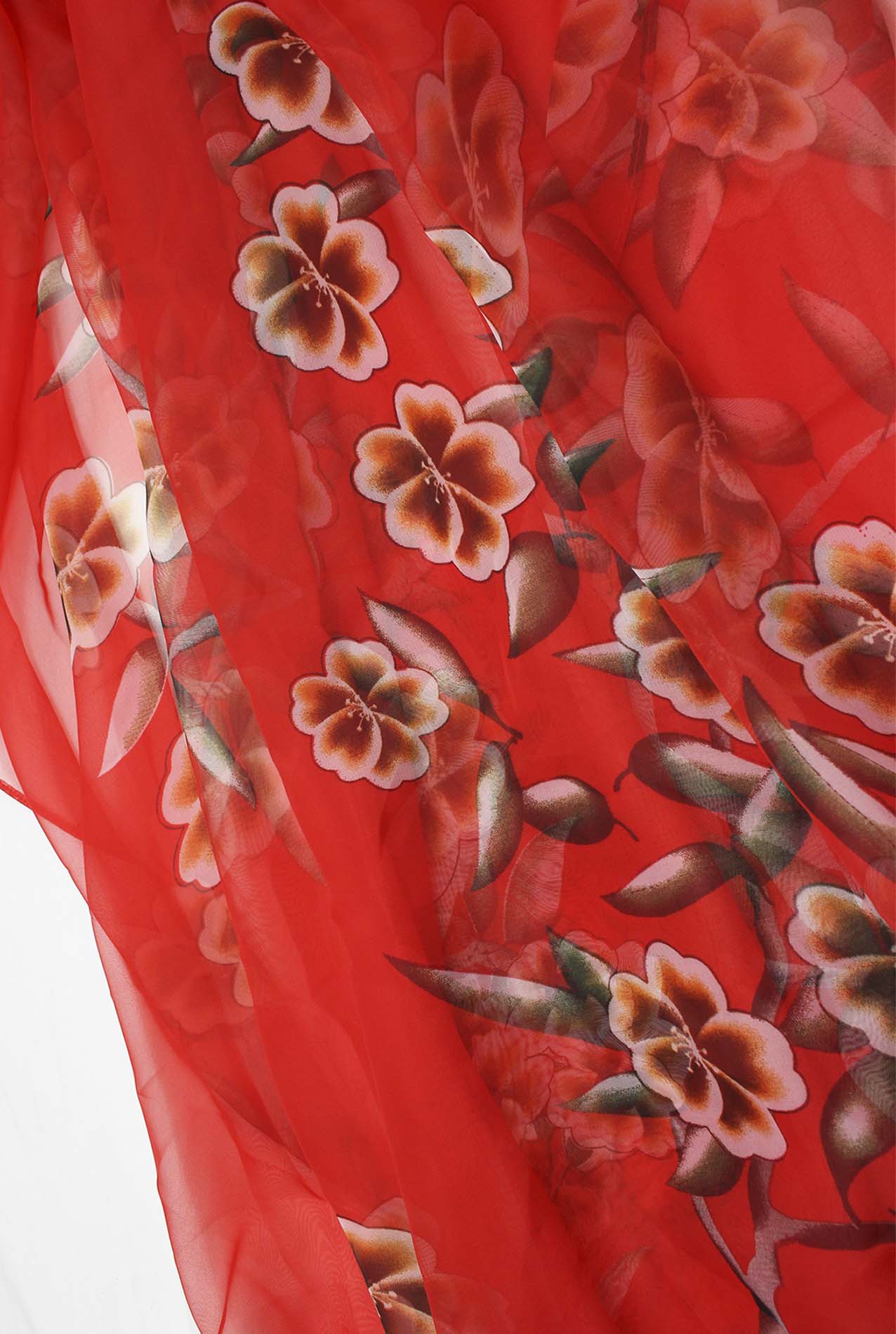 SF1912-034 Silk Blend Scarf with Flower Pattern