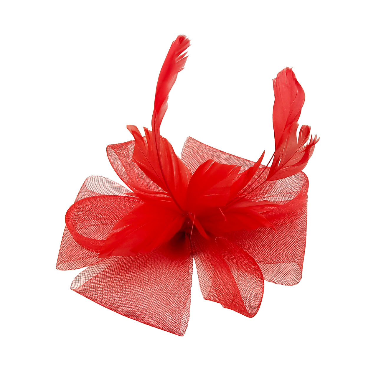 FT9065-011  Feather Flower Fascinator with Synthetic Curls