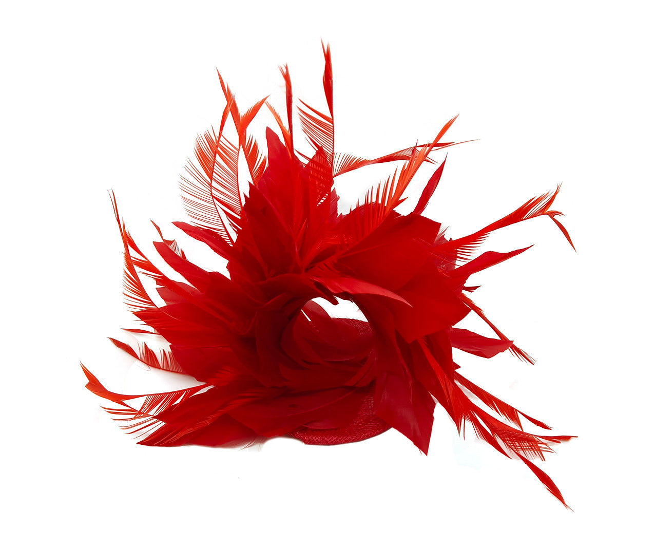 FT9022-008 Disc Fascinator with large and Bendable Feather Flower