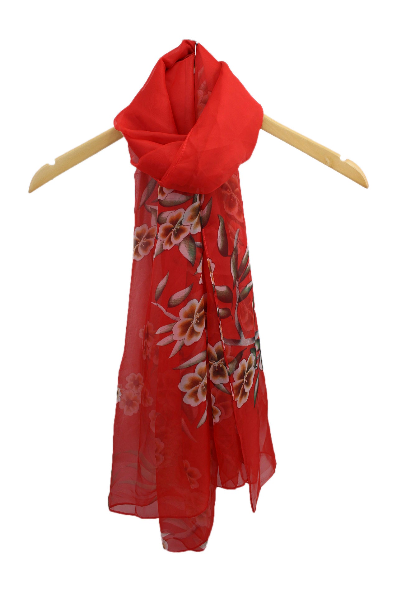 SF1912-034 Silk Blend Scarf with Flower Pattern